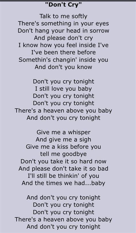 don't you cry for me lyrics|don't you cry for me song.